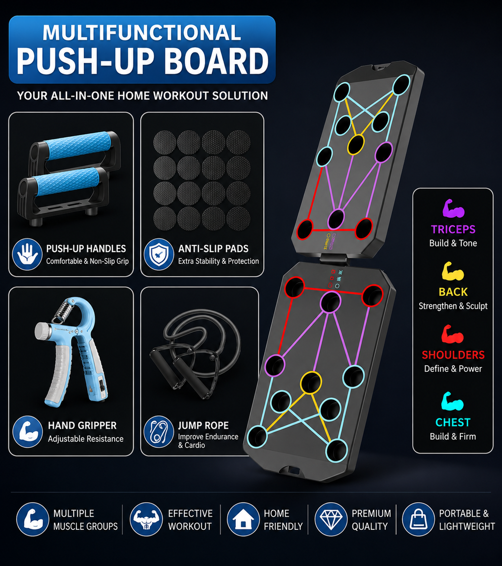 4-in-1 Multifunctional Push-Up Board Set | Home Gym Fitness Training Equipment